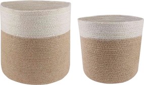 vidaXL Σετ Γλαστρών 2 pcs Φυσικό και Λευκό Ø 28 x 28 εκ