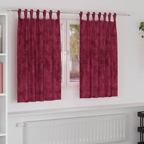 vidaXL Κουρτίνα με κουρτίνες 2 pcs Κόκκινο 140 x 140 cm Βελούδο