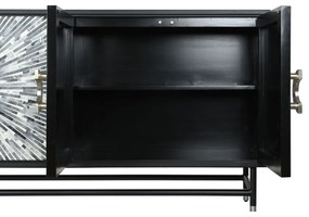 Σκευοθήκη DKD Home Decor 160 x 40 x 80 cm Μαύρο Γκρι Λευκό Κόκαλο Ρητίνη Ξύλο MDF