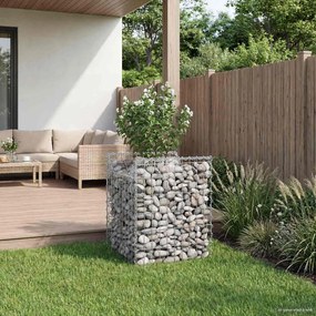 vidaXL Ανασηκωμένο κρεβάτι gabion Ασημί