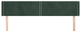 Κεφαλάρι με Πτερύγια Σκούρο Πράσινο 183x16x78/88 εκ. Βελούδινο - Πράσινο