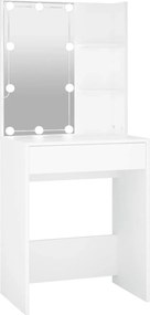 vidaXL Μπουντουάρ με LED Λευκό 60x40x140 εκ.