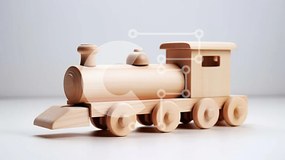 Intra Συλλεκτικό Ξύλινο Παζλ Plywood  4mm - Πολύχρωμο Ξύλινο Παιχνίδι Τρένο για παιδιά Σε Ξύλινο Κουτί - Διαστάσεις: 10x10 cm – 25 κομμάτια
