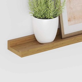 vidaXL Ράφι Τοίχου με ράφι 4 pcs Μπεζ 80 x 9 x 3 cm Επεξεργασμένο ξύλο