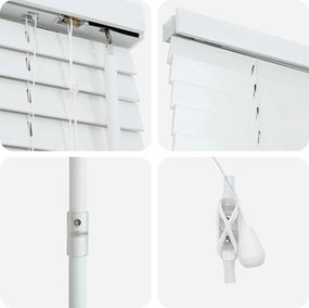vidaXL Βενετσιάνικη Σκίαση Λευκό 45 x 160 εκ. 35 mm