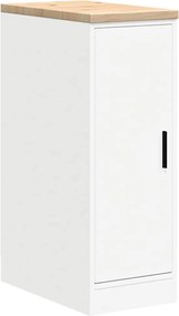 vidaXL ντουλάπι αποθήκευσης γκαράζ Λευκό 30x51x85 εκ μασίφ ξύλο πεύκο