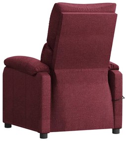 vidaXL Πολυθρόνα Μασάζ Μπορντό Υφασμάτινη