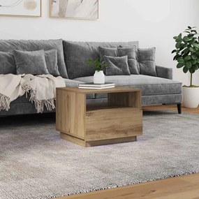 vidaXL Τραπεζάκι Σαλονιού με LED Artisan Δρυς 50x49x40 εκ.