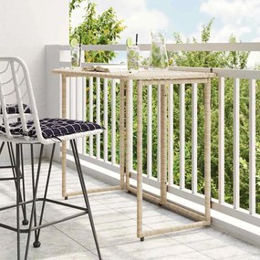 Πτυσσόμενο τραπέζι κήπου Μπεζ 90x51x75 cm Poly Rattan