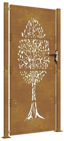 vidaXL Πόρτα Κήπου με Σχέδιο Δέντρου από Ατσάλι Corten 100 x 175 εκ.