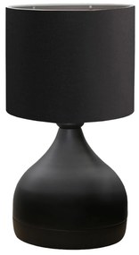 TABLE LAMP  BLACK METAL BODY BLACK SHADE FABRIC D18.5x29 cm. 22x22x45 εκ.