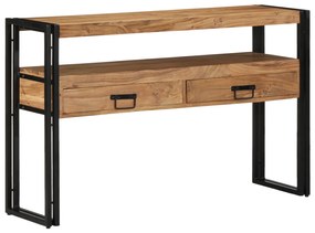 vidaXL Τραπεζάκια Σαλονιού Μαύρα 120x33x75 εκ από Μασίφ Ξύλο Ακακίας και Μέταλλο