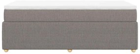 vidaXL Κρεβάτι Boxspring με Στρώμα Taupe 90x200 εκ. Υφασμάτινο