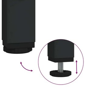 vidaXL Σετ Επίπλων Μπάνιου με ράφι 3 pcs Μαύρη Οξυά Επεξεργασμένο ξύλο
