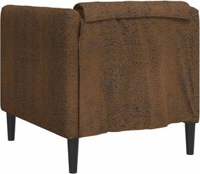 vidaXL Πολυθρόνα Καφέ από Συνθετικό Καστόρι