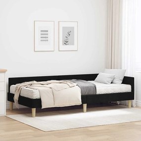 vidaXL Κρεβάτι γωνίας με στρώμα με στρώμα 2 pcs Πράσινο ύφασμα