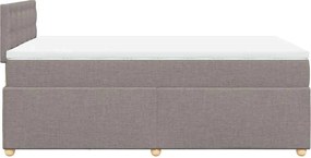 vidaXL Κρεβάτι Boxspring με Στρώμα Taupe 120x190 εκ. Υφασμάτινο