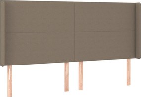 vidaXL Κρεβάτι Boxspring με Στρώμα Taupe 200x200 εκ. Υφασμάτινο