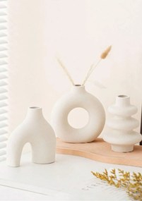 Stewehome Σετ 3 τεμαχίων μποέμ διακοσμητικά μινιατούρα βάζα Λευκό
