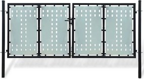 vidaXL Πόρτα με Μονή Πόρτα Μαύρη 300x125 εκ.