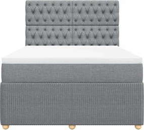 vidaXL Κρεβάτι Boxspring με Στρώμα Αν. Πράσινο 160x200εκ Υφασμάτινο