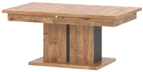 Πολυμορφικό τραπέζι σαλονιού Orlando T109, Μαύρο, April δρυς, 52x67x114cm, Ινοσανίδες μέσης πυκνότητας, Γωνιακό | Epipla1.gr