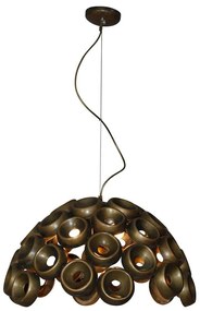Φωτιστικό Οροφής Κρεμαστό HL-3590-Μ 77-4107 Darina Old Copper Φ56 Homelighting Metal