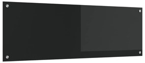 vidaXL Μαύρο Πλακάκι Κουζίνας 120x40x0,6 εκ από Γυαλί Ψημένο