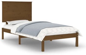 vidaXL Πλαίσιο Κρεβατιού Καφέ Μελί 100 x 200 εκ. Μασίφ Ξύλο Πεύκου