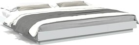 vidaXL Πλαίσιο Κρεβατιού με Φώτα LED Λευκό 180x200 εκ. Επεξ. Ξύλο