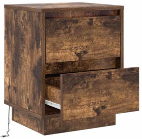 vidaXL Κομοδίνο με Καπνιστό Δρύς 39 x 34.5 x 50 εκ. Επεξεργασμένο ξύλο
