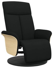 vidaXL Πολυθρόνα Ανακλινόμενη με Υποπόδιο Μαύρη Υφασμάτινη