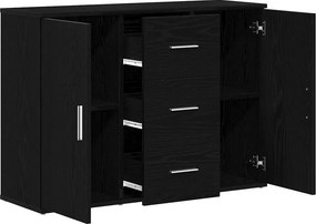 vidaXL Μπουφές Μαύρη Δρυς 91 x 29,5 x 65 εκ. από Επεξεργασμένο Ξύλο
