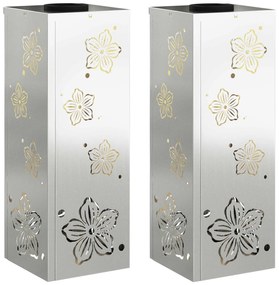 vidaXL Ηλιακό LED Φως Δρόμου 2 pcs Ασημί Γαλβανισμένο