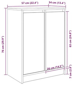 Παπουτσοθήκη Τεχνίτης Δρυς 57x34x76 εκ. από Επεξεργασμένο Ξύλο - Καφέ