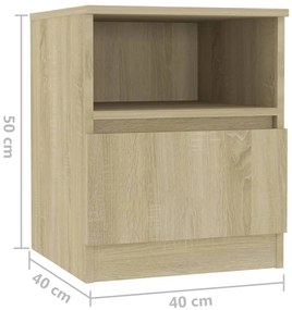 vidaXL Κομοδίνο Sonoma Δρυς 40 x 40 x 50 εκ. από Επεξ. Ξύλο