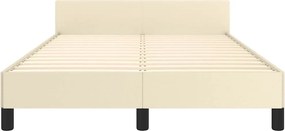 vidaXL Πλαίσιο Κρεβατιού χωρίς στρώμα Κρεμ 120x190 εκ.Συνθ. Δέρμα