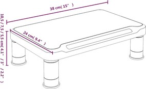 vidaXL Βάση Οθόνης Μαύρη 38 x 24 x 10,5 εκ.
