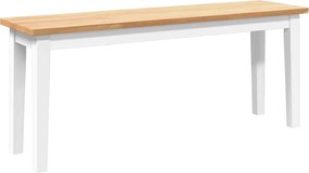 Πάγκος vidaXL 110 cm Λευκό μασίφ ξύλο καουτσούκ