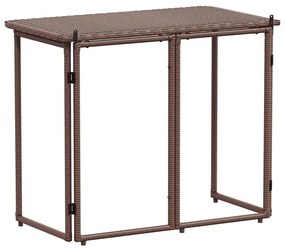 Πτυσσόμενο τραπέζι κήπου καφέ 90x51x75 cm Poly Rattan - Καφέ