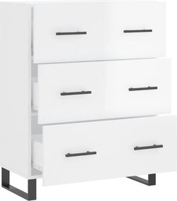 vidaXL Ντουλάπι Γυαλιστερό Λευκό 69,5x34x90 εκ. Επεξεργασμένο Ξύλο