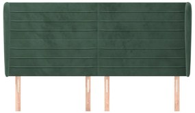 vidaXL Κεφαλάρι με Πτερύγια Πράσινο 203x23x118/128 εκ. Βελούδινο