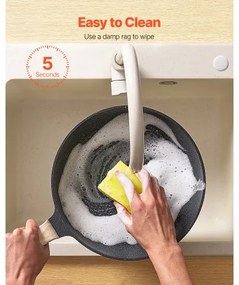 VEVOR 19 Piece Pots and Pans Set Granite Nonstick Kitchen Cookware Black