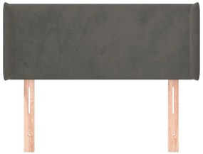 vidaXL Κεφαλάρι με Πτερύγια Σκούρο Γκρι 83x16x78/88 εκ. Βελούδινο