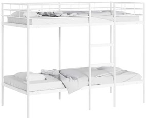 vidaXL Κουκέτα χωρίς στρώμα Λευκό 90x200 cm Ατσάλι