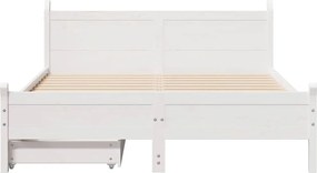 vidaXL Σκελετός Κρεβ. Χωρίς Στρώμα Λευκό 120x190 εκ Μασίφ Πεύκο