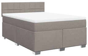 Κρεβάτι Boxspring με Στρώμα Taupe 140x200 εκ. Υφασμάτινο - Μπεζ-Γκρι