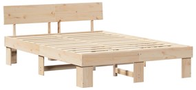 vidaXL Σκελετός Κρεβατιού Καφέ 160 x 200 cm Συμπαγές ξύλο πεύκου