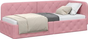 vidaXL Κρεβάτι Γωνίας Ροζ 80 x 200 cm Βελούδο