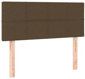 vidaXL Κρεβάτι Boxspring με Στρώμα Σκούρο Καφέ 100x200 εκ. Υφασμάτινο